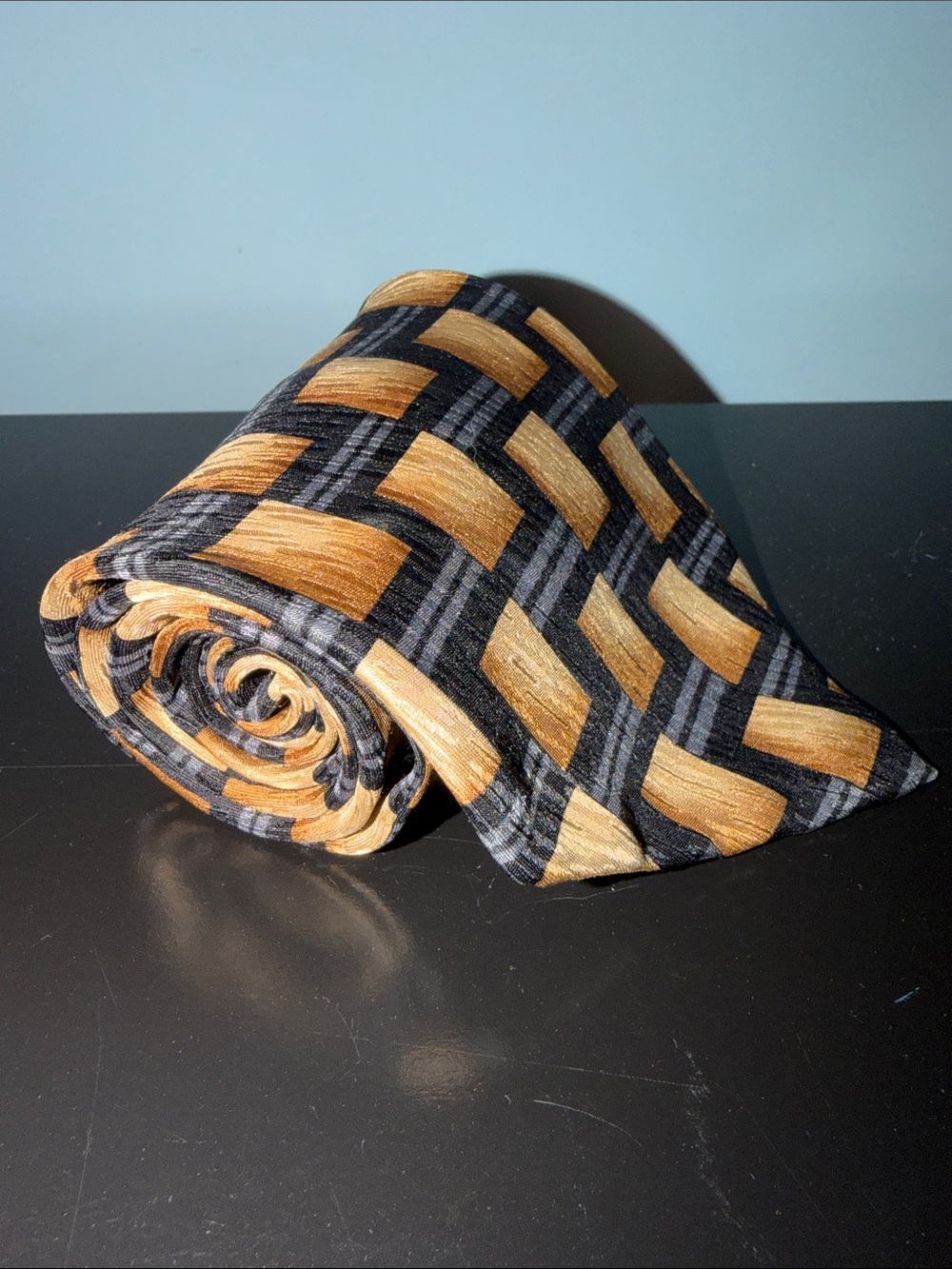Vintage Stonehenge Cocktail Collection Under the Microscope Silk Tie - Brandy